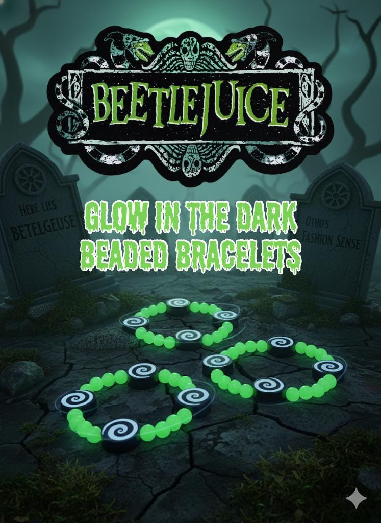 Halloween Glow In The Dark Beaded Bracelets