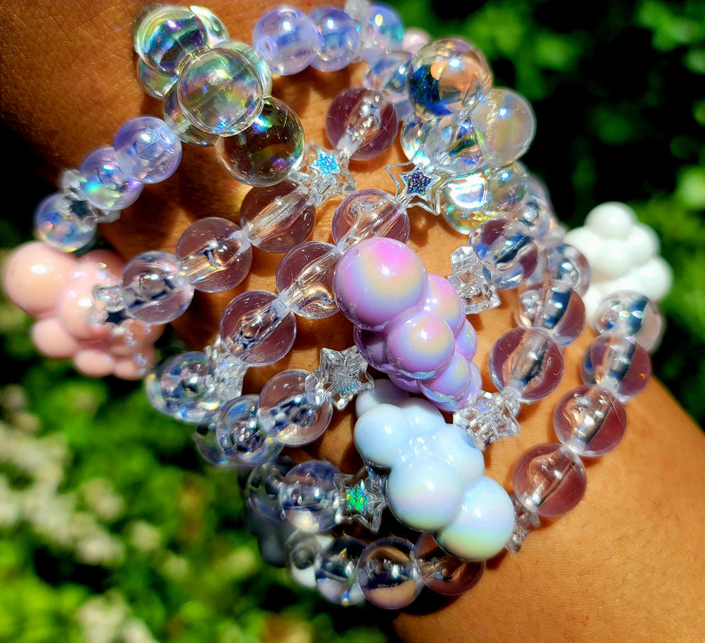 Kawaii Cloudy Beaded Stretch Bracelet