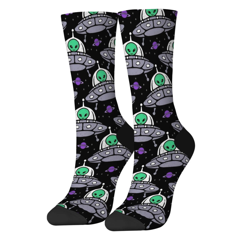 Toon Space Alien Men All Over Print  Socks