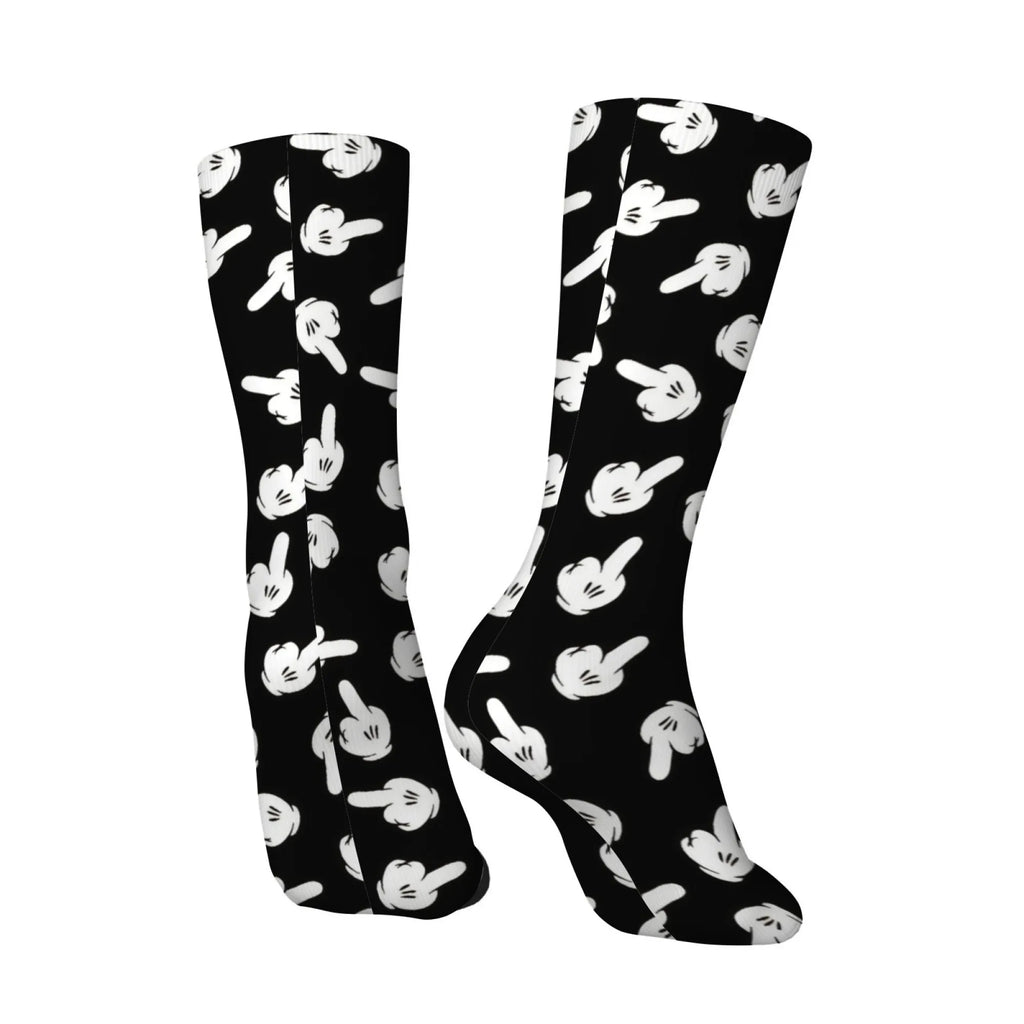 Toon Finger Gesture All Over Print Socks