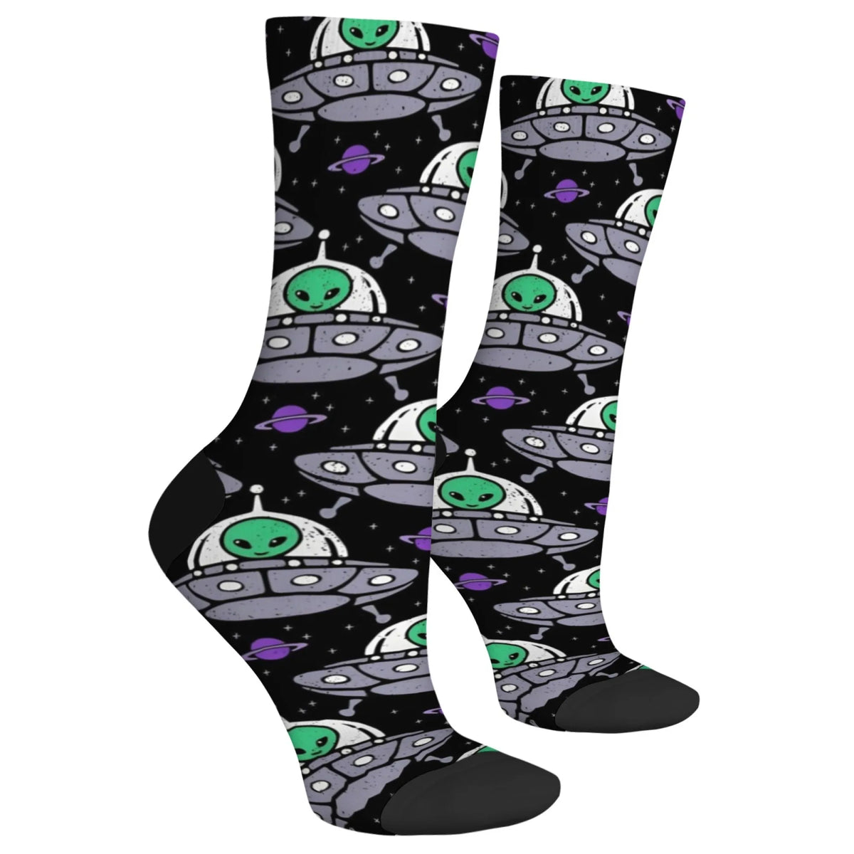 Toon Space Alien Men All Over Print  Socks