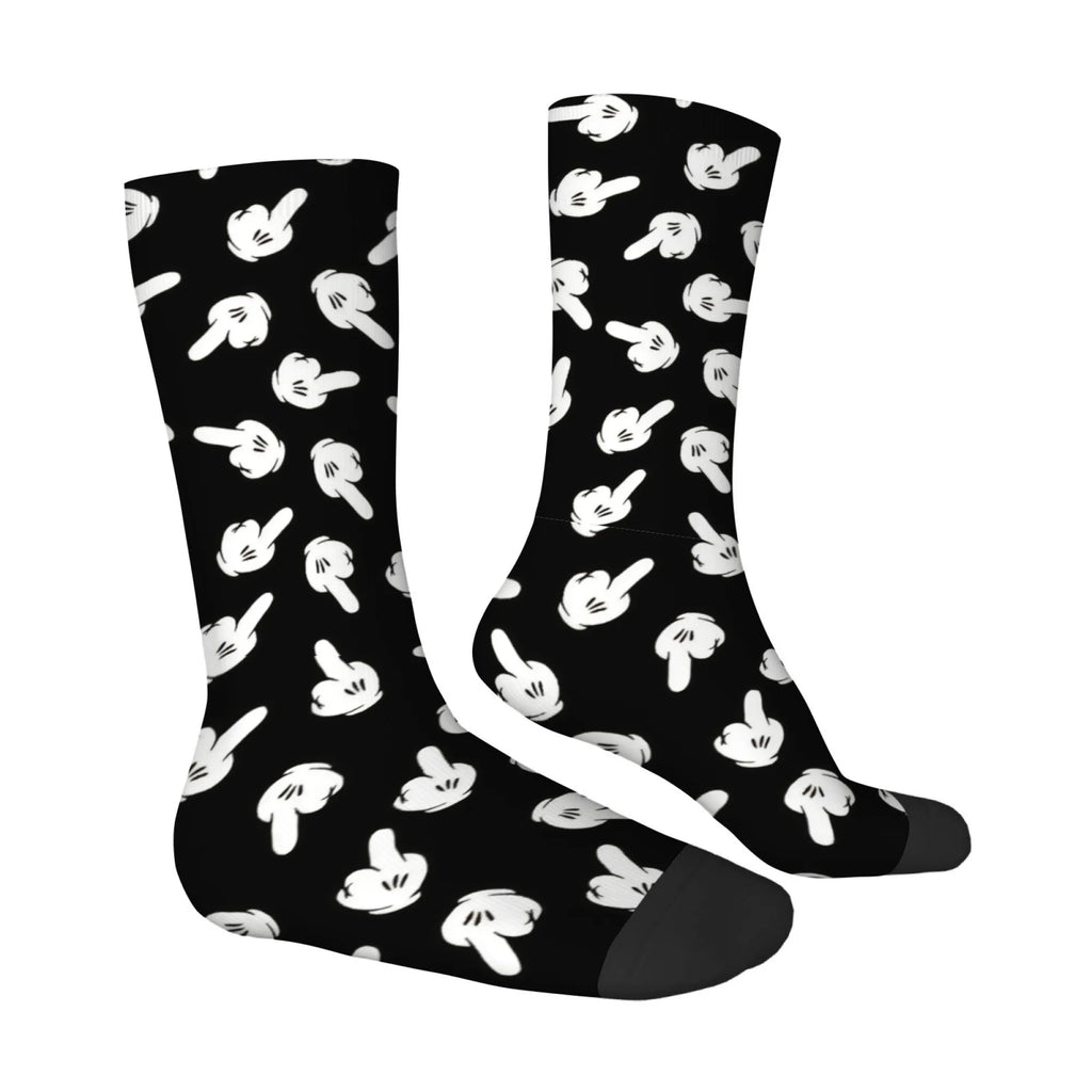 Toon Finger Gesture All Over Print Socks