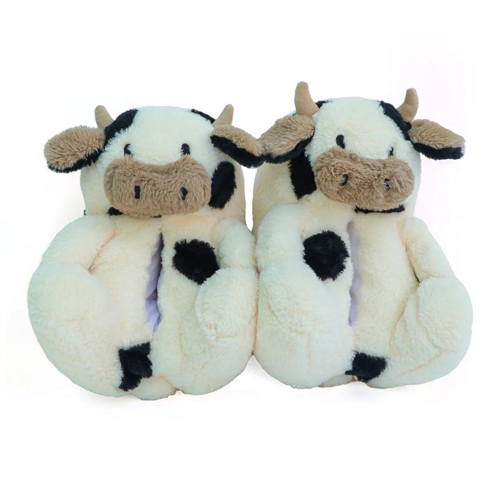Cartoon Cow Plush Slippers