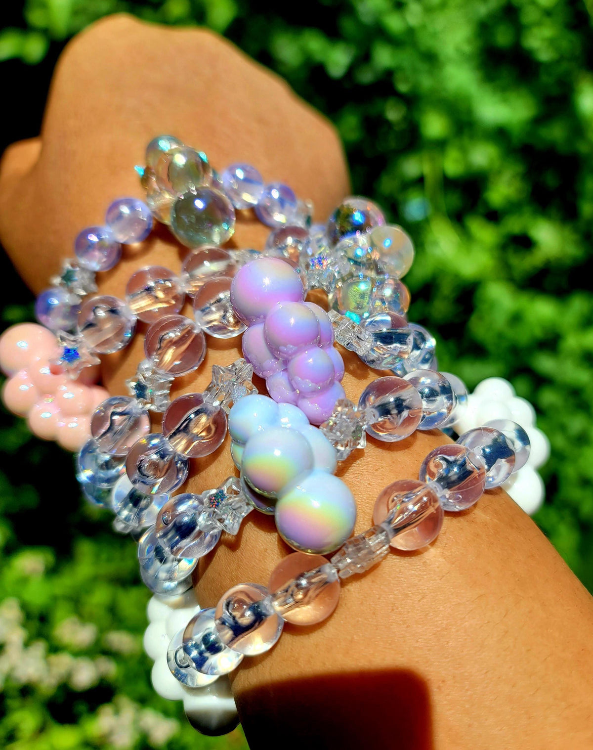 Kawaii Cloudy Beaded Stretch Bracelet
