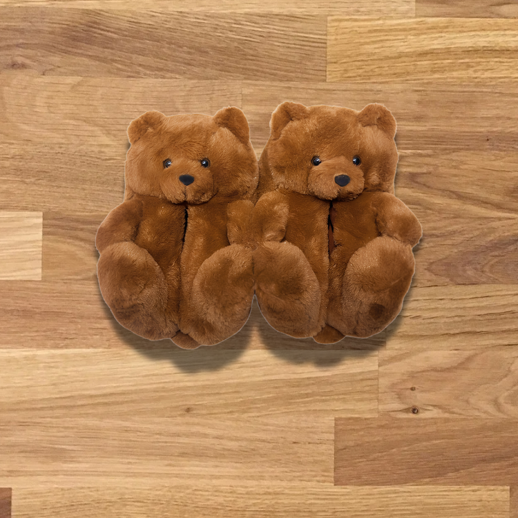 Teddy Bear Plush Slippers
