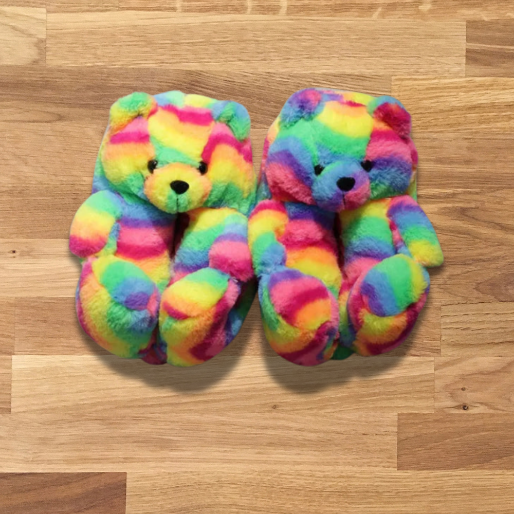 Teddy Bear Plush Slippers