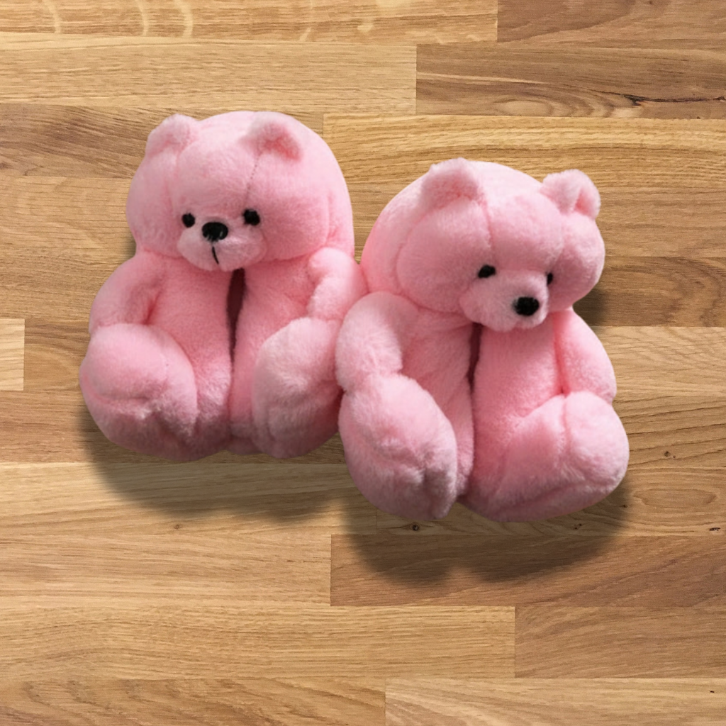Teddy Bear Plush Slippers