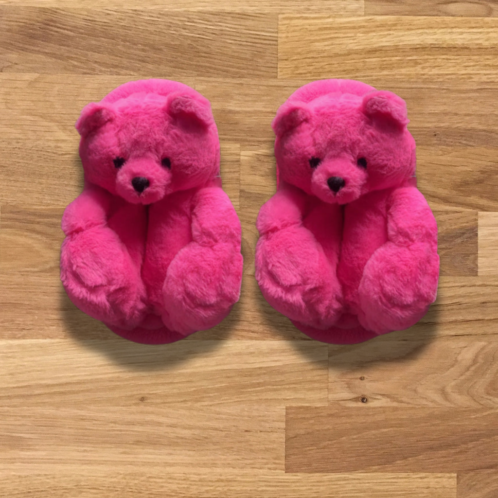 Teddy Bear Plush Slippers