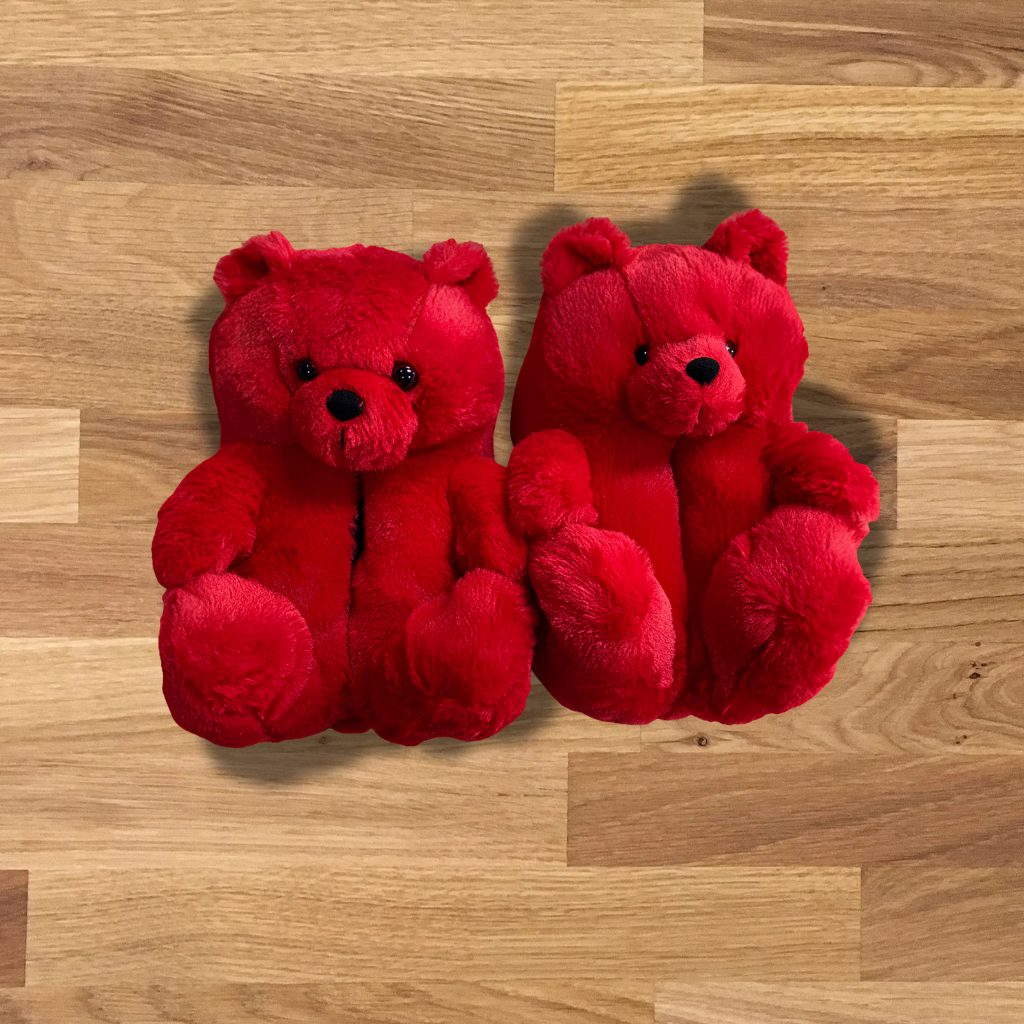 Teddy Bear Plush Slippers