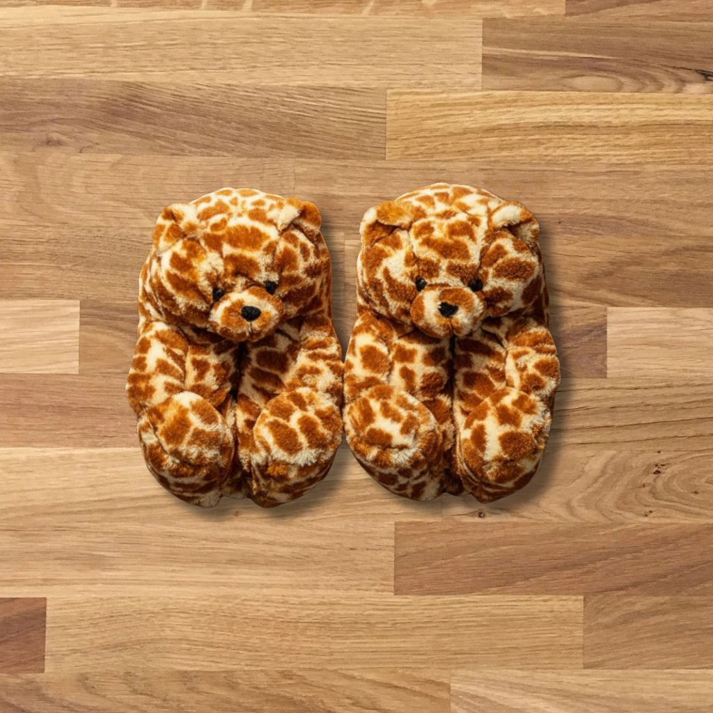 Teddy Bear Plush Slippers